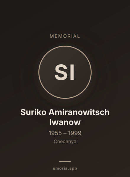 Memorial portrait of Suriko Amiranowitsch Iwanow