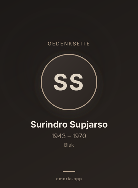 Gedenkportrait von Surindro Supjarso