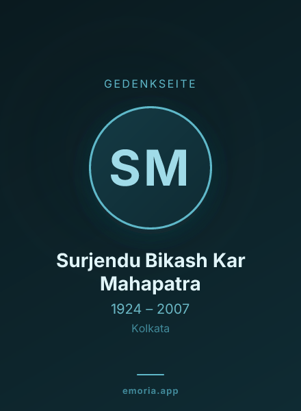 Gedenkportrait von Surjendu Bikash Kar Mahapatra