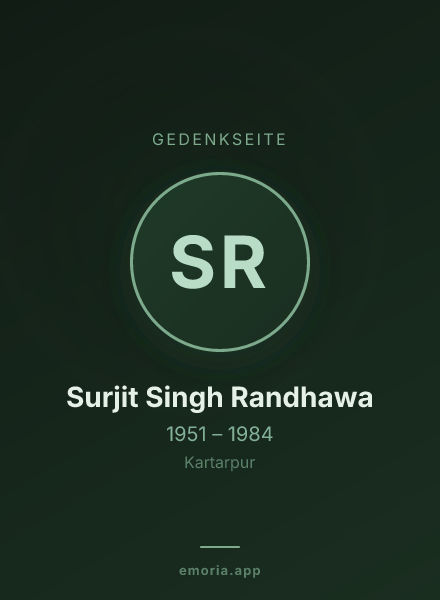Gedenkportrait von Surjit Singh Randhawa