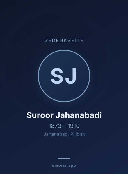 Gedenkportrait von Suroor Jahanabadi