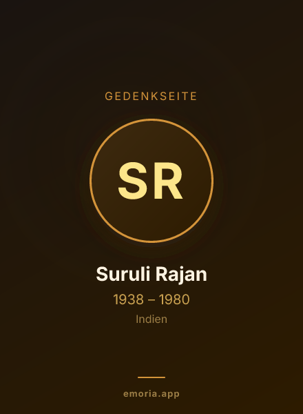Gedenkportrait von Suruli Rajan