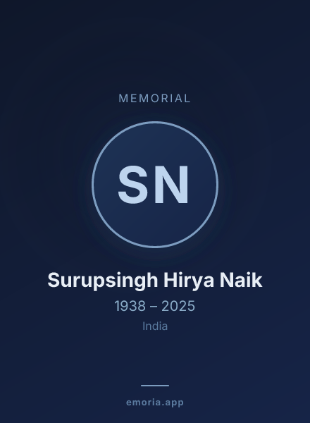 Memorial portrait of Surupsingh Hirya Naik