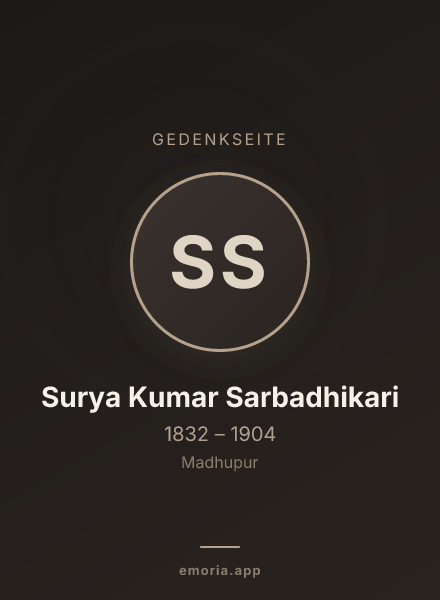 Gedenkportrait von Surya Kumar Sarbadhikari
