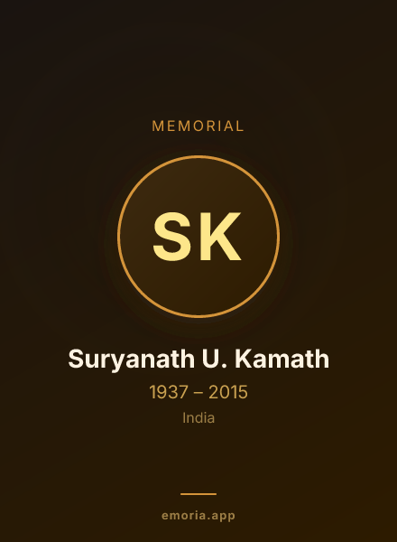 Memorial portrait of Suryanath U. Kamath