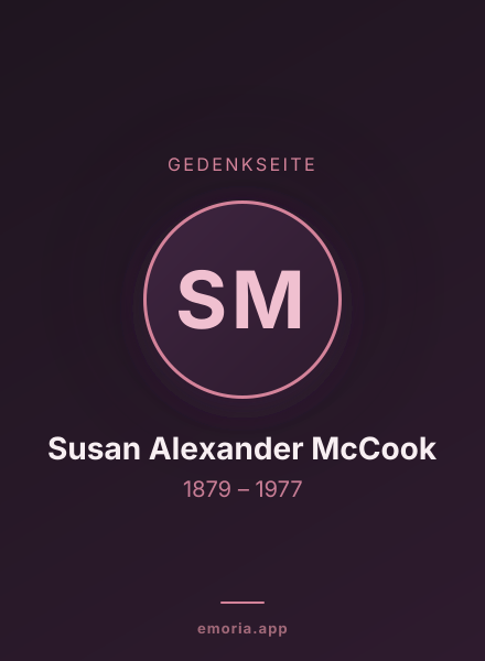 Gedenkportrait von Susan Alexander McCook