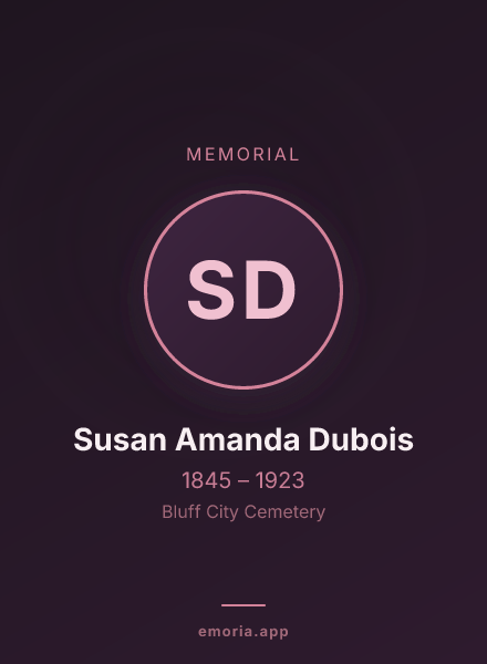 Memorial portrait of Susan Amanda Dubois
