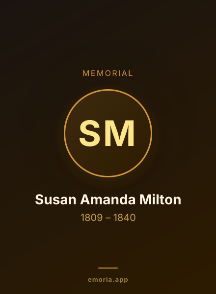 Memorial portrait of Susan Amanda Milton