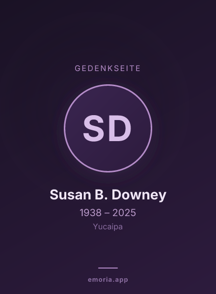 Gedenkportrait von Susan B. Downey