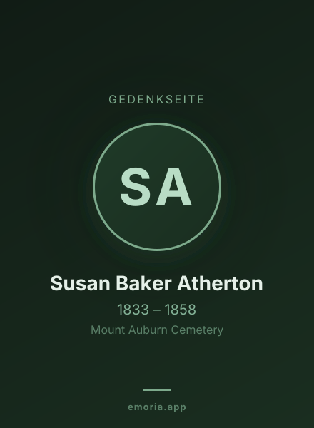 Gedenkportrait von Susan Baker Atherton