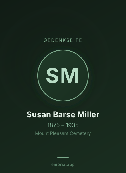 Gedenkportrait von Susan Barse Miller