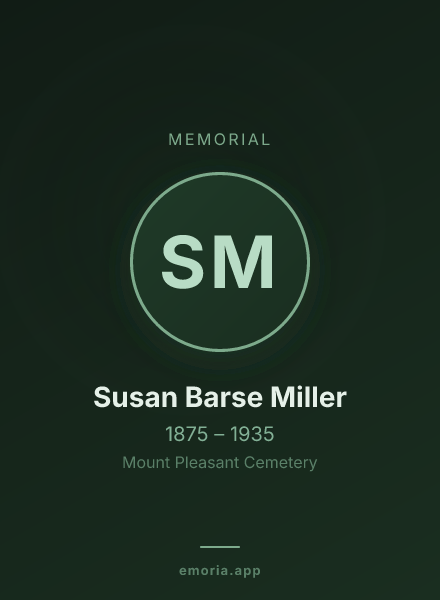 Memorial portrait of Susan Barse Miller