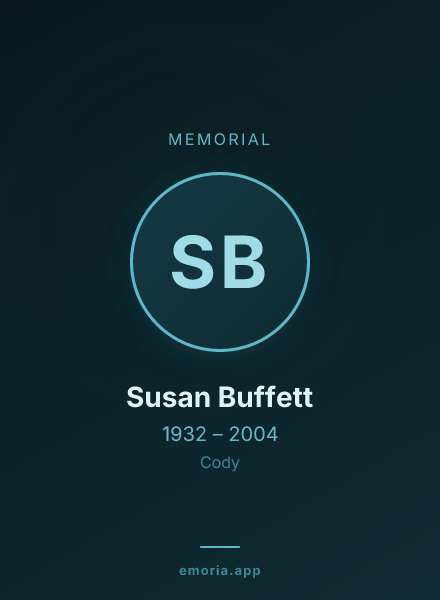 Memorial portrait of Susan Buffett