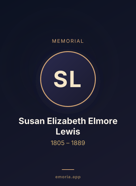 Memorial portrait of Susan Elizabeth Elmore Lewis