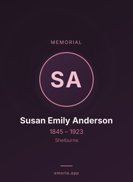 Memorial portrait of Susan Emily Anderson