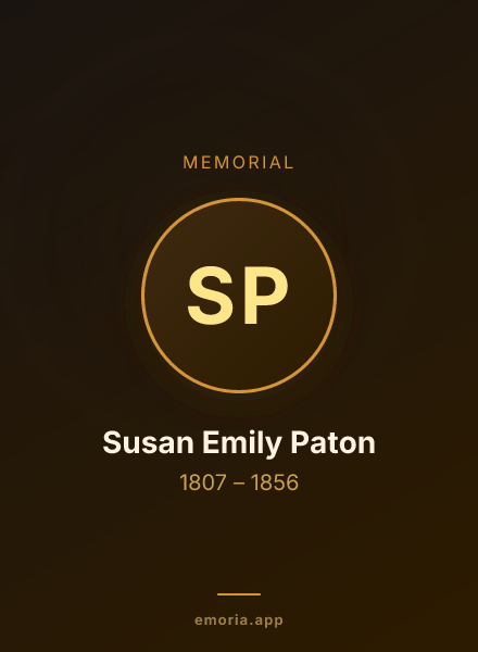 Memorial portrait of Susan Emily Paton