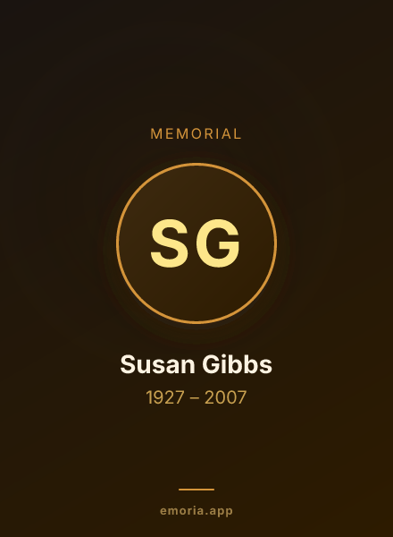 Memorial portrait of Susan Gibbs