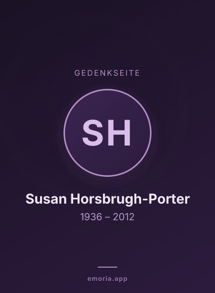 Gedenkportrait von Susan Horsbrugh-Porter