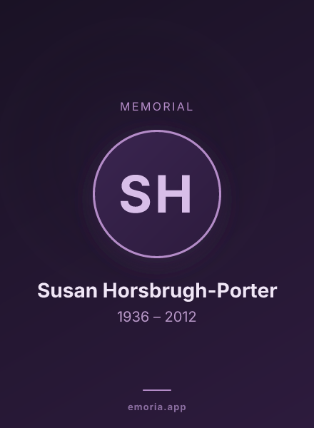 Memorial portrait of Susan Horsbrugh-Porter
