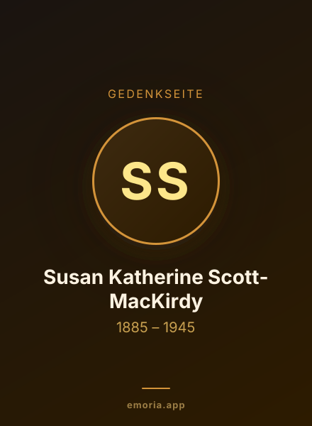 Gedenkportrait von Susan Katherine Scott-MacKirdy