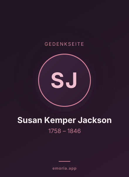 Gedenkportrait von Susan Kemper Jackson