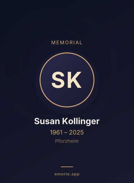 Memorial portrait of Susan Kollinger