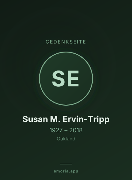 Gedenkportrait von Susan M. Ervin-Tripp
