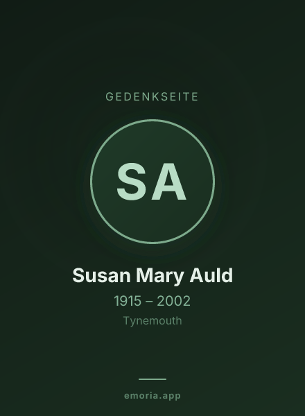 Gedenkportrait von Susan Mary Auld