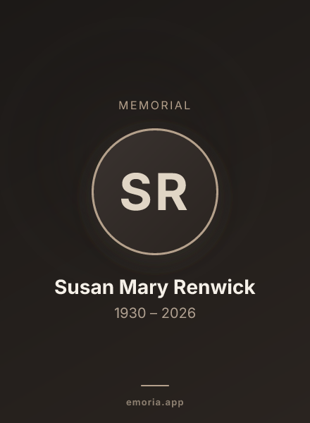 Memorial portrait of Susan Mary Renwick