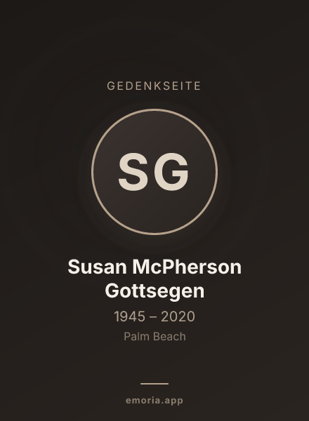 Gedenkportrait von Susan McPherson Gottsegen