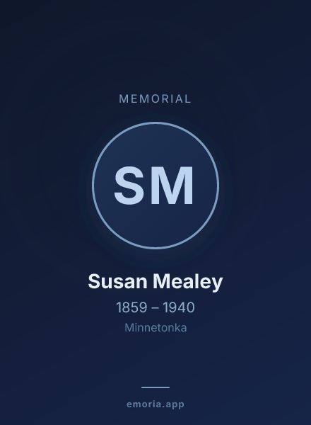 Memorial portrait of Susan Mealey