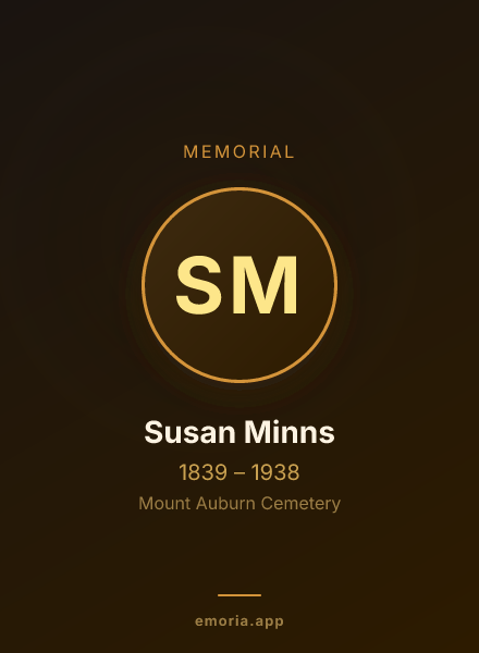 Memorial portrait of Susan Minns