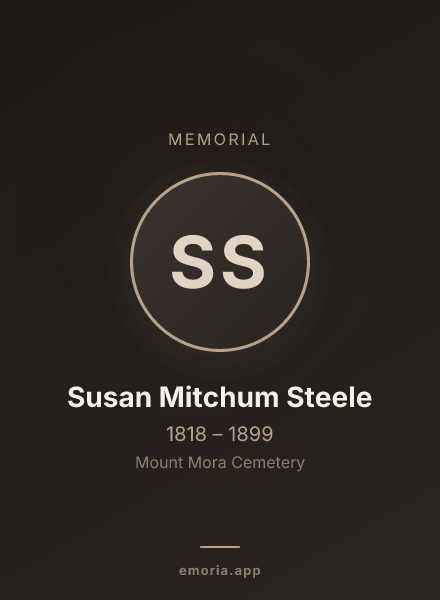 Memorial portrait of Susan Mitchum Steele