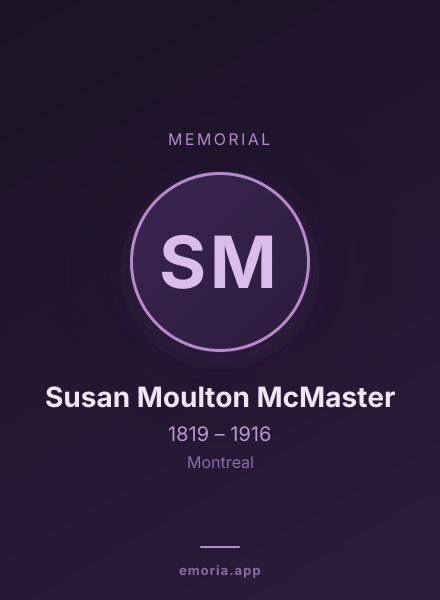Memorial portrait of Susan Moulton McMaster