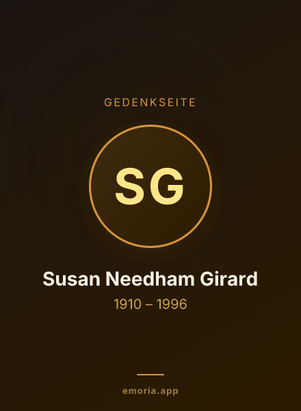 Gedenkportrait von Susan Needham Girard