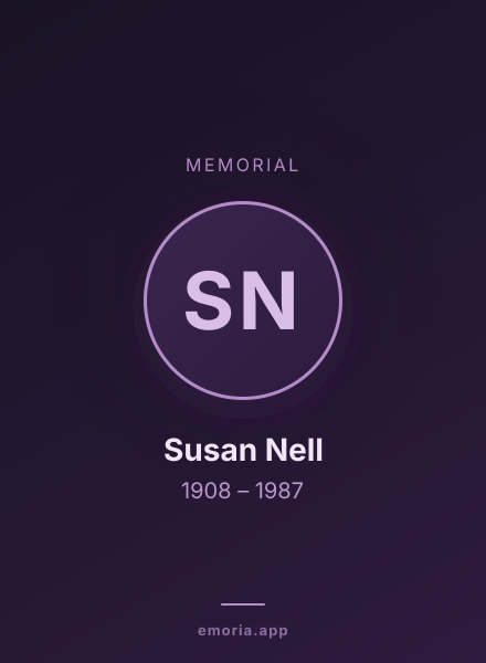 Memorial portrait of Susan Nell