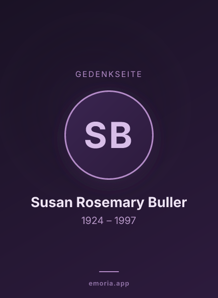 Gedenkportrait von Susan Rosemary Buller