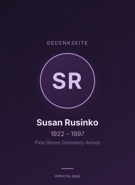 Gedenkportrait von Susan Rusinko