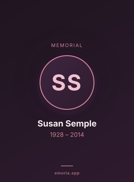 Memorial portrait of Susan Semple