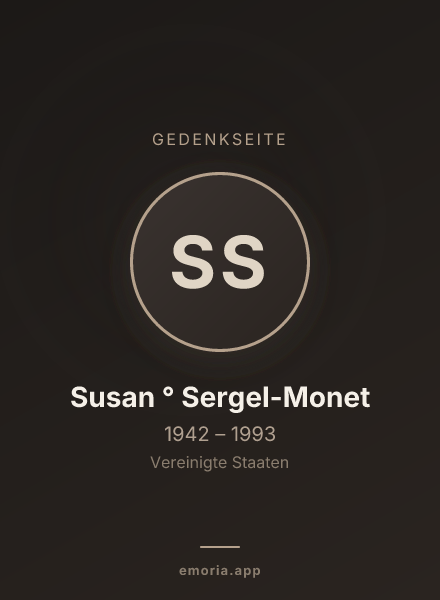 Gedenkportrait von Susan ° Sergel-Monet