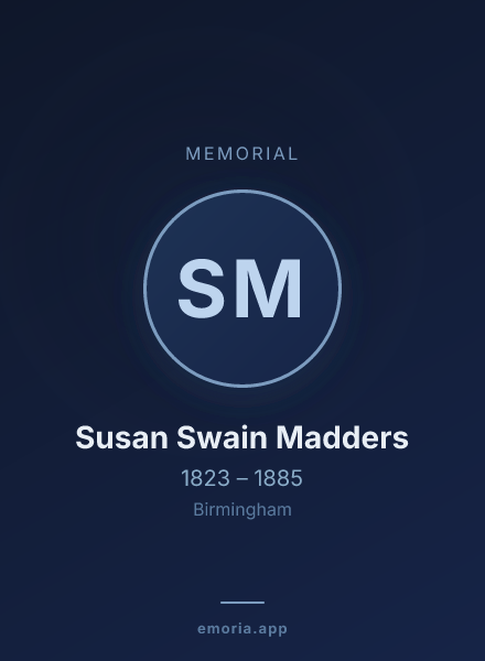 Memorial portrait of Susan Swain Madders