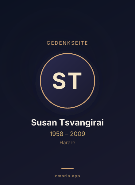 Gedenkportrait von Susan Tsvangirai