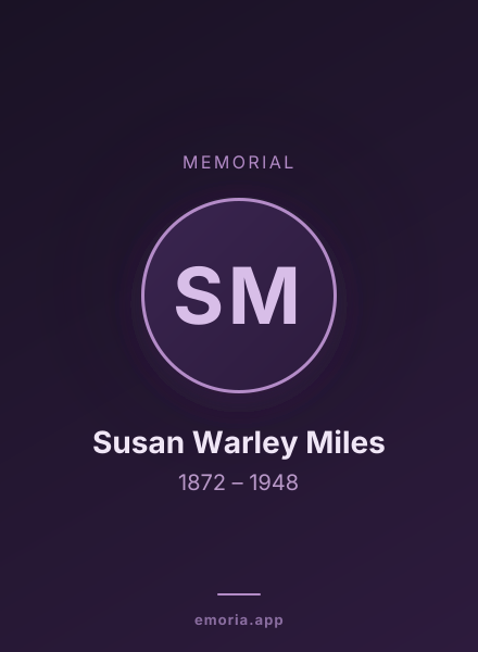 Memorial portrait of Susan Warley Miles