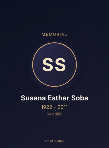 Memorial portrait of Susana Esther Soba