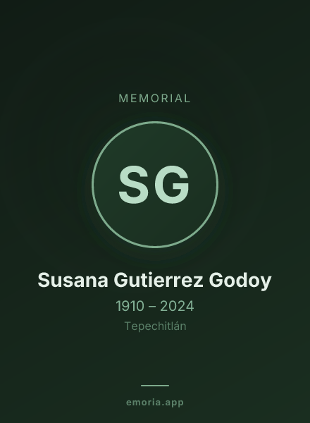 Memorial portrait of Susana Gutierrez Godoy
