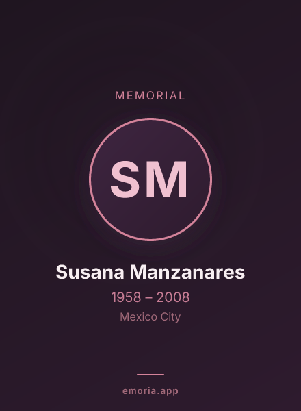 Memorial portrait of Susana Manzanares