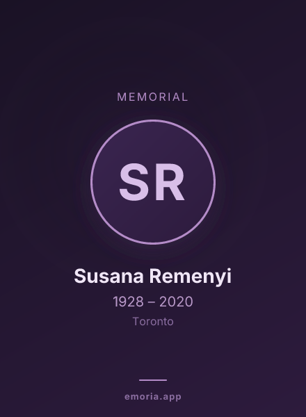 Memorial portrait of Susana Remenyi