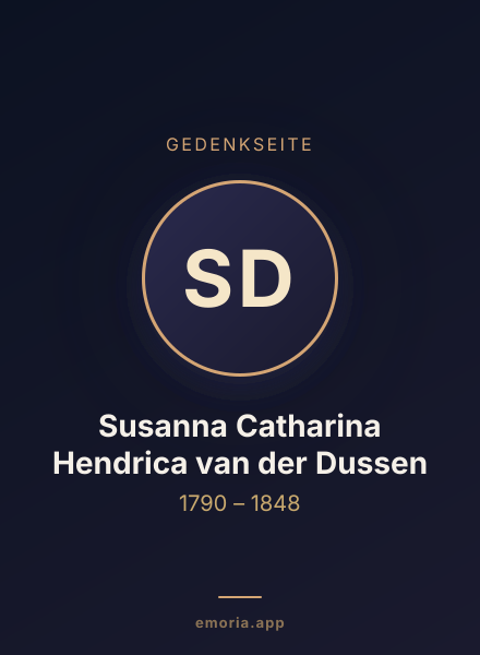 Gedenkportrait von Susanna Catharina Hendrica van der Dussen