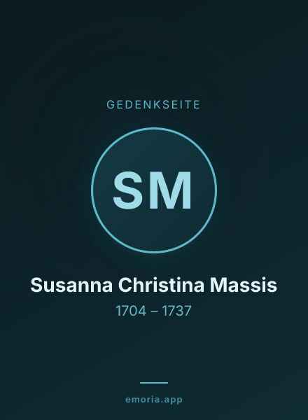 Gedenkportrait von Susanna Christina Massis