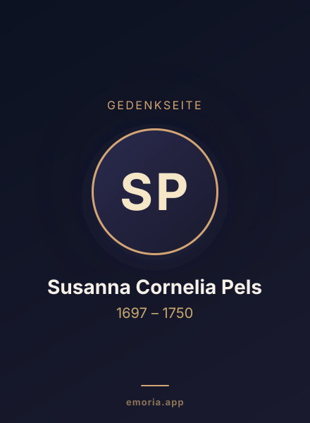 Gedenkportrait von Susanna Cornelia Pels